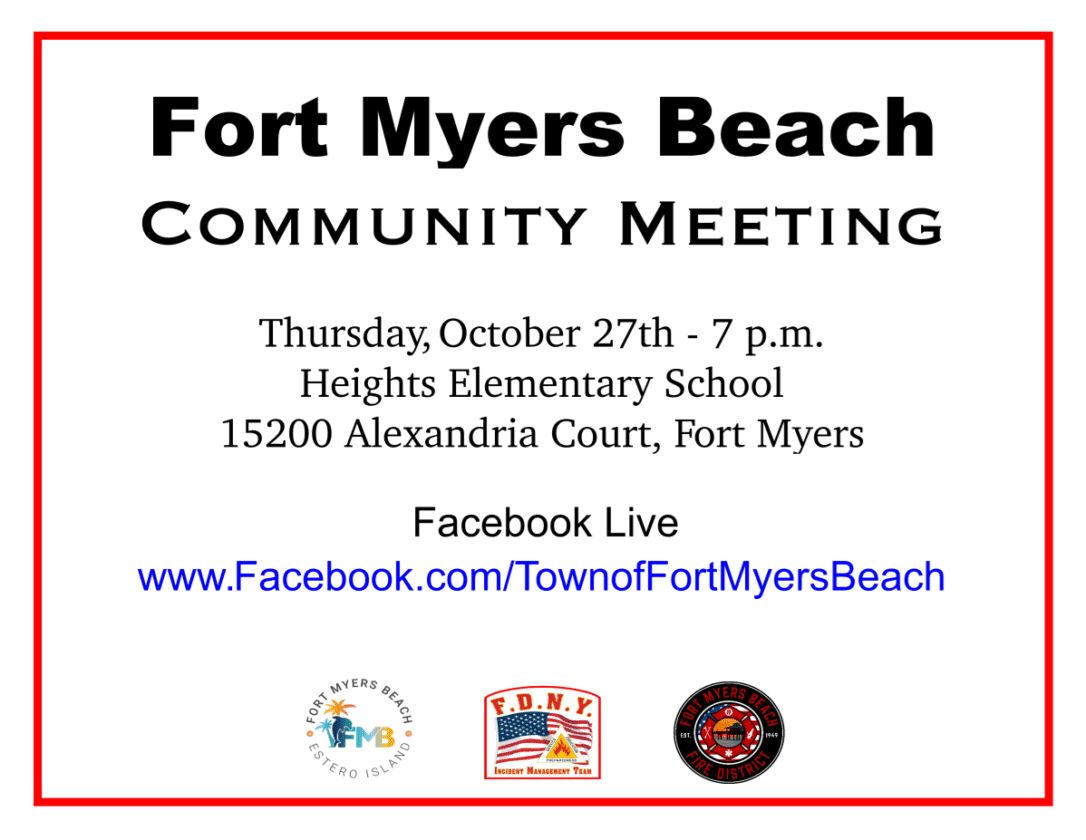Town of Fort Myers Beach community meeting at Heights Elementary this